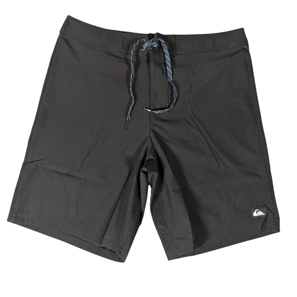 Quiksilver Mens Performance Board Shorts Black Solid Surf Trunks Size Small/32